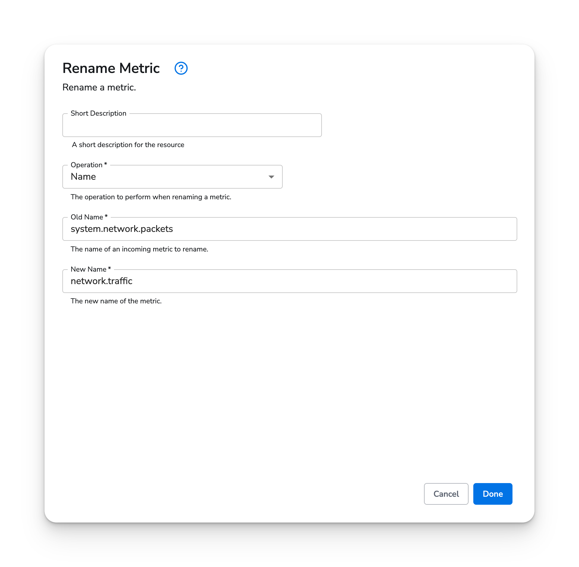 Rename Metric - Honeycomb Docs