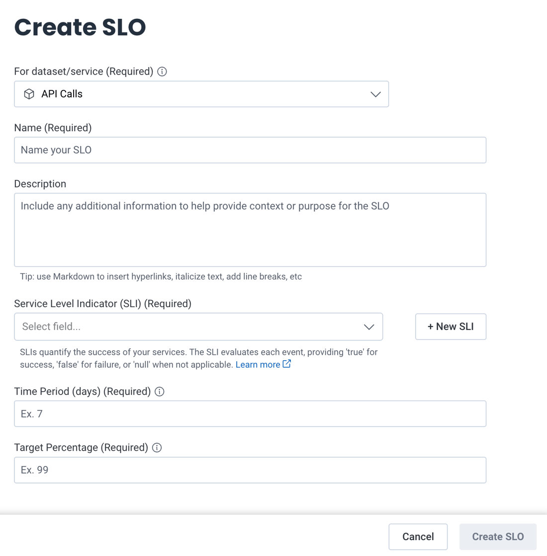 Isc Slo Create a Service Level Objective (SLO) - Honeycomb Docs