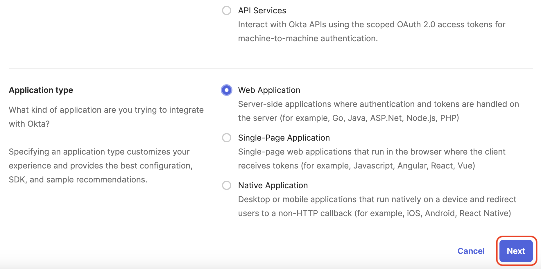 Choose Web Application