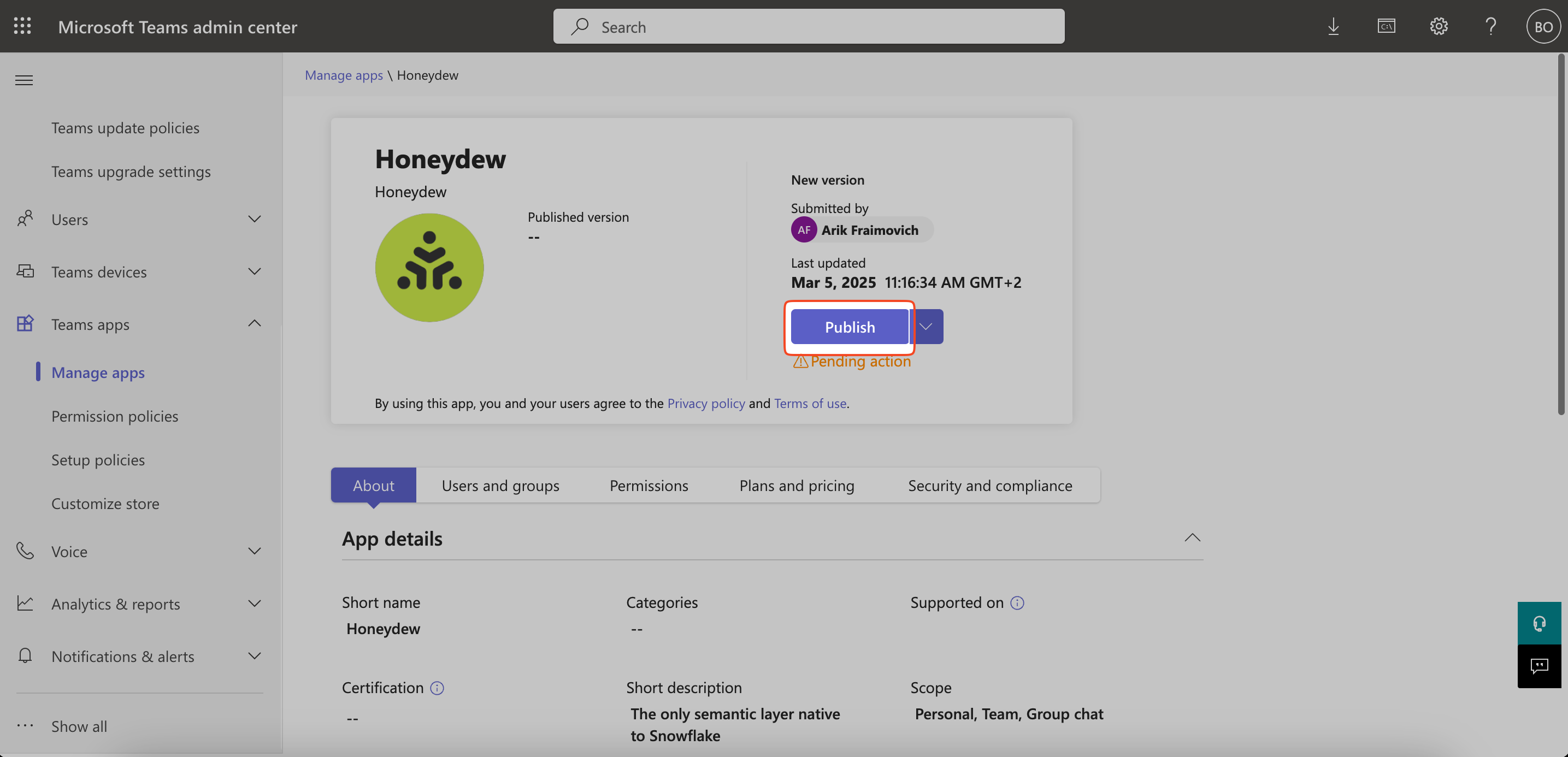 Admin Manage Apps
