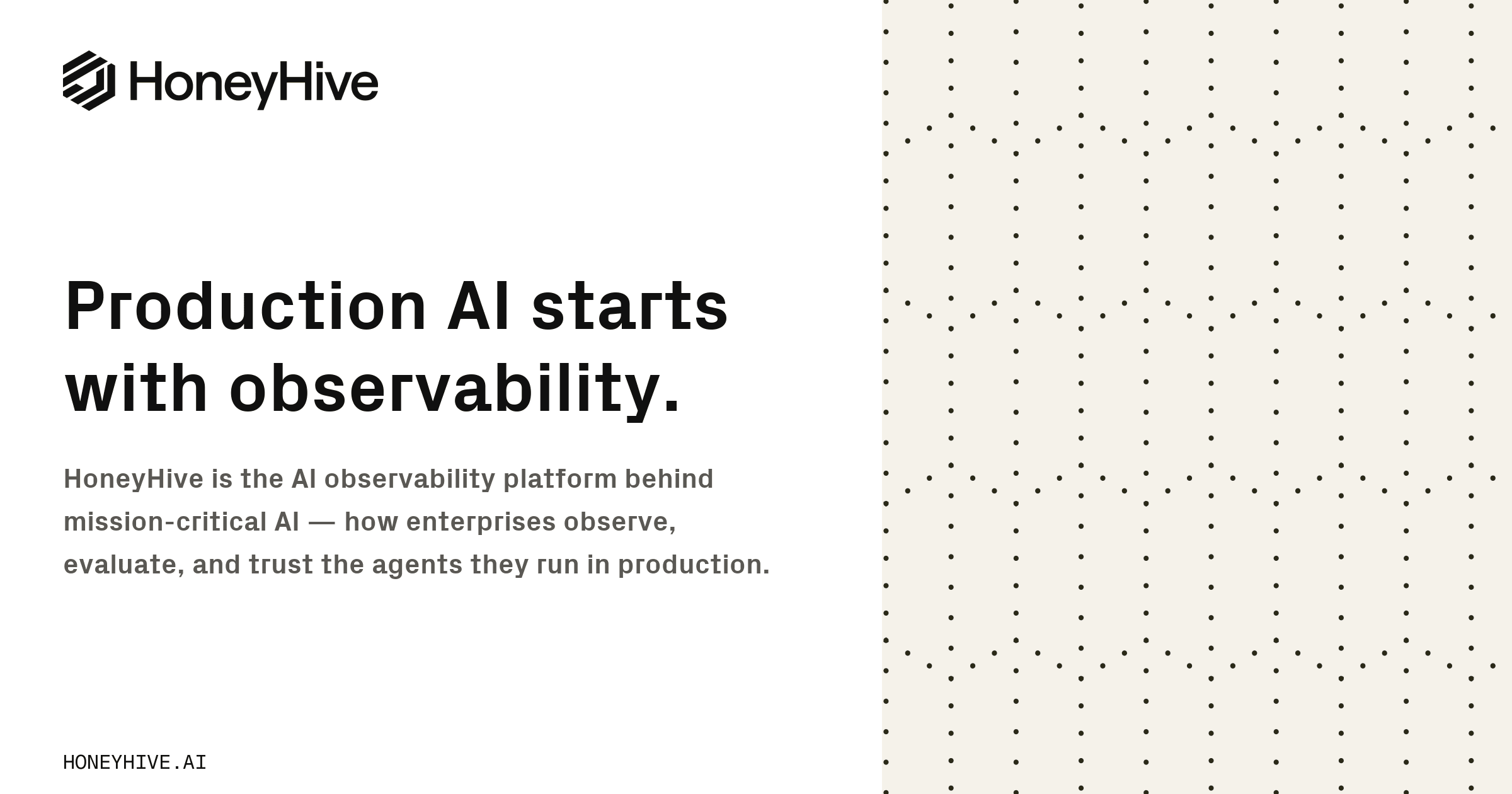 HoneyHive brand banner: Production AI starts with observability.