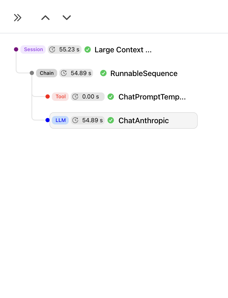 Detailed view of a trace in the HoneyHive UI
