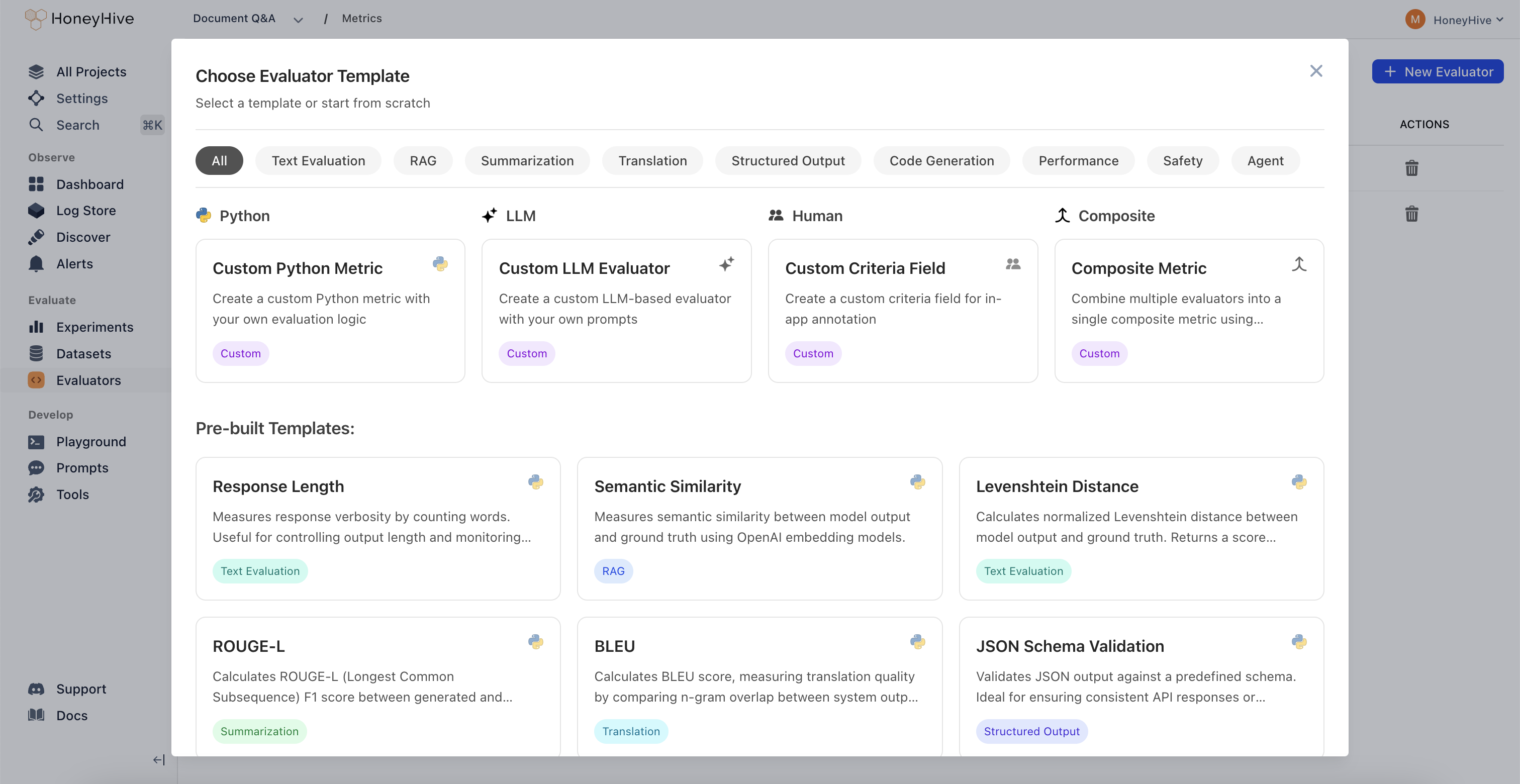 New Evaluator Creation Flow