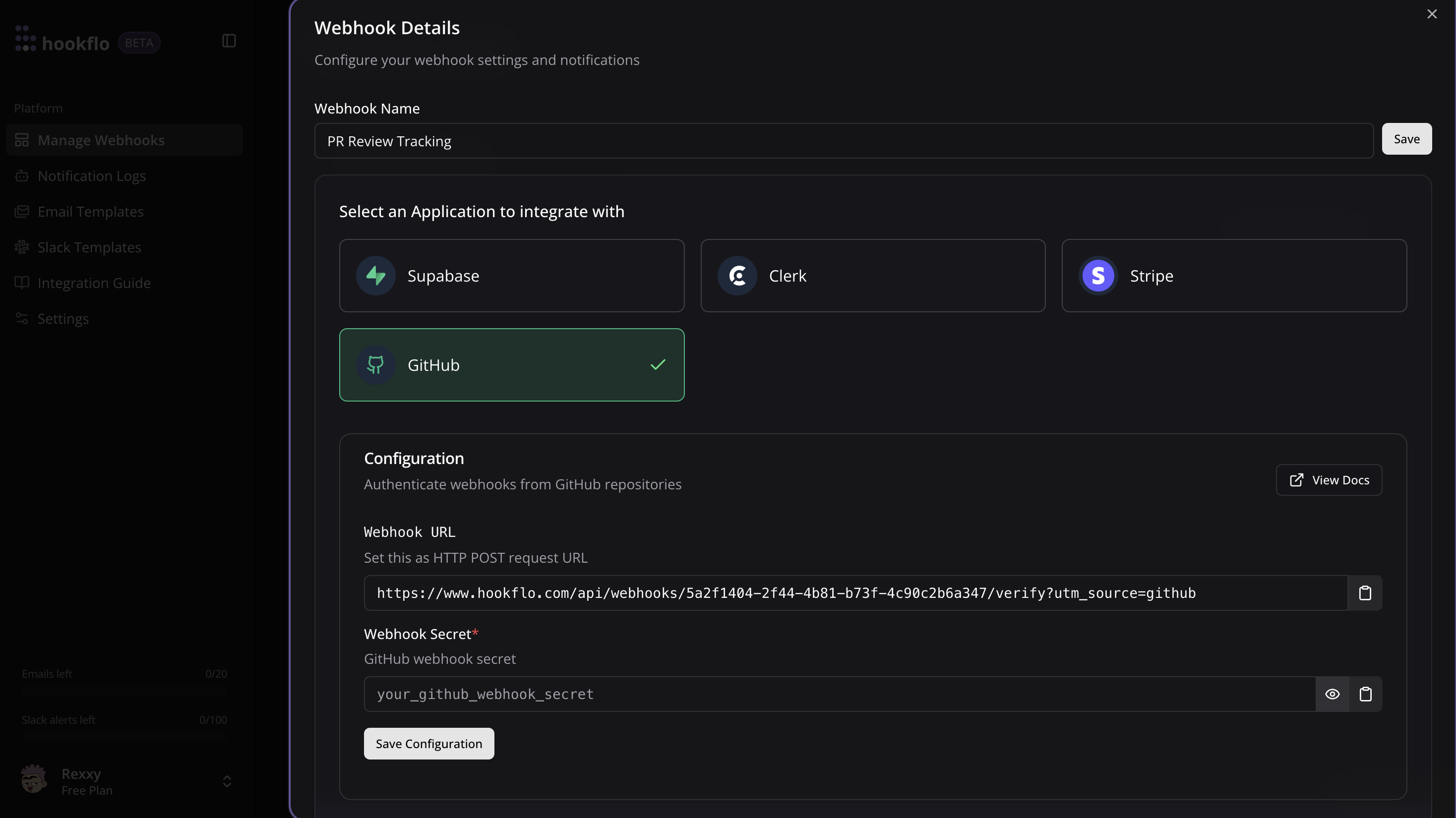 Connection Configuration Panel