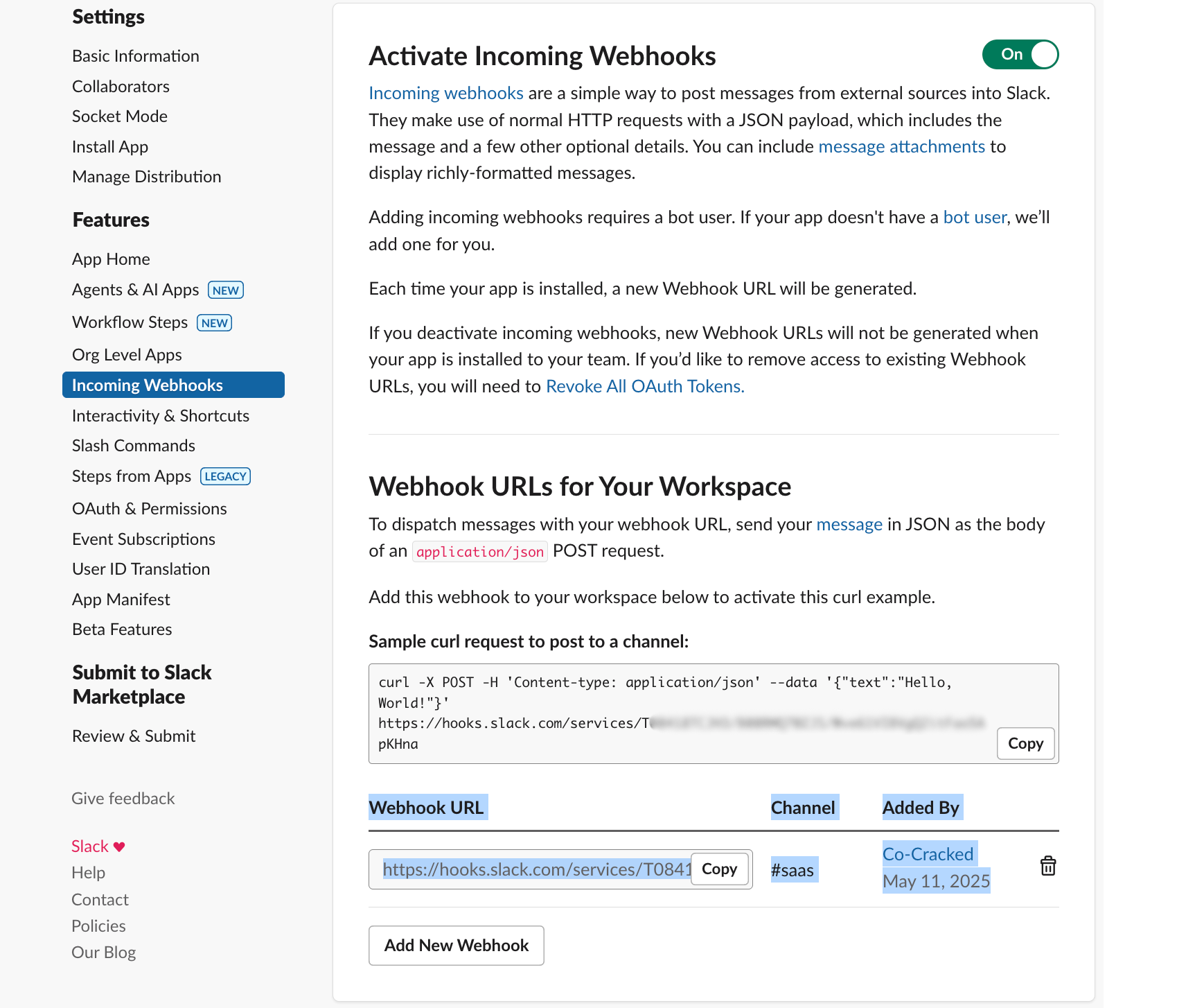 Copy Generated Webhook Url Pn