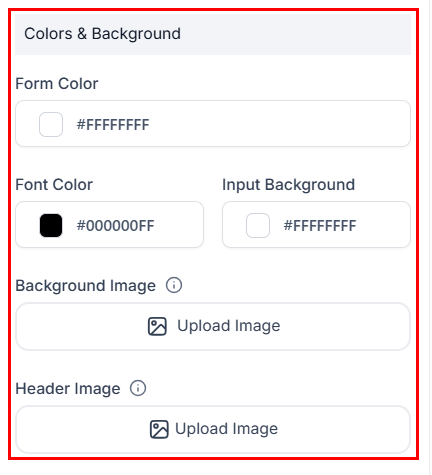 Widget color options