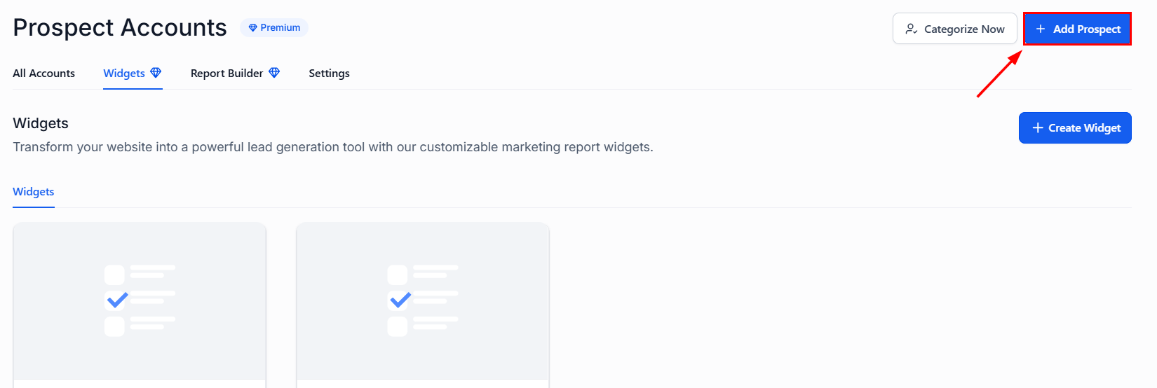 Add Prospect button