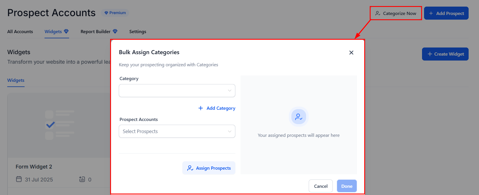 Categorize Now button