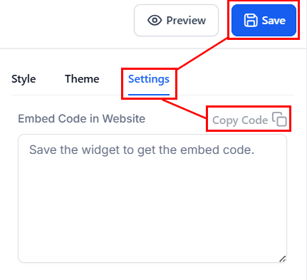 Save widget