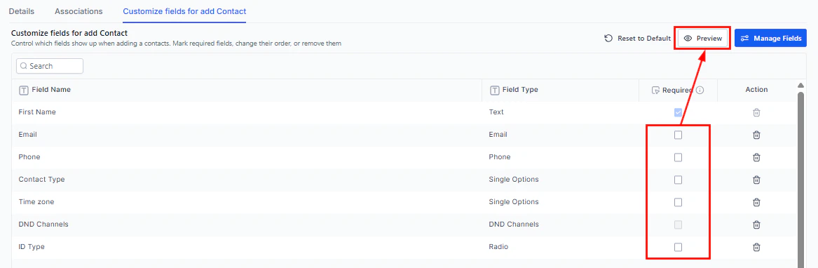 Custom fields on a contact record Additional Info tab