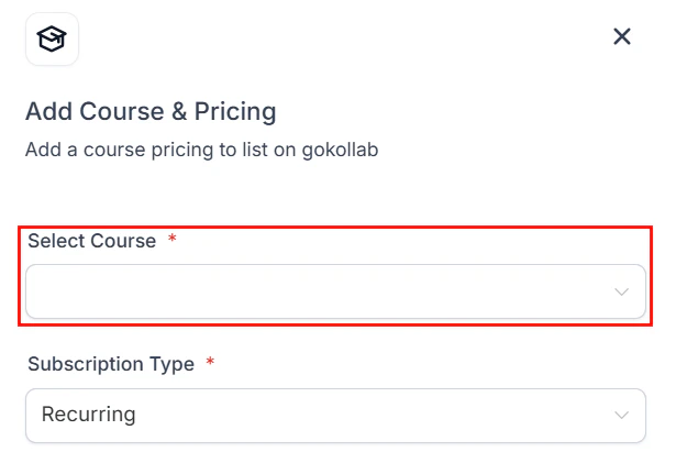 Select course