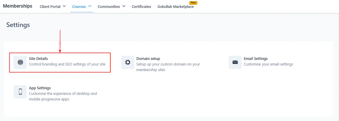 Custom domain settings