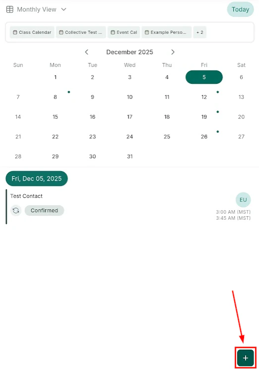 Calendar schedule