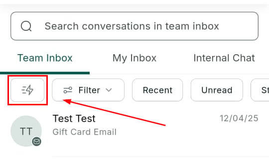 Quick filter for managing notification types in the mobile app