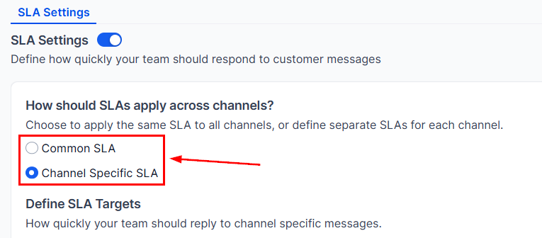 SLA common vs channel