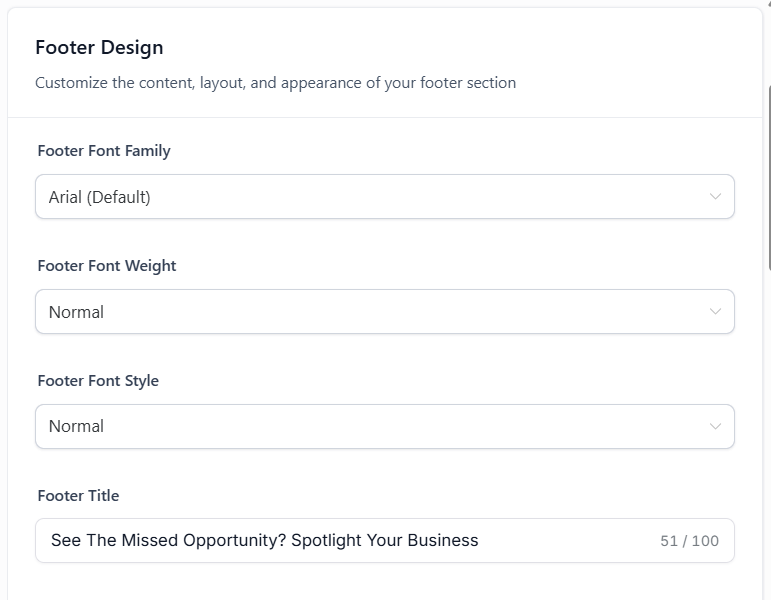 Footer design