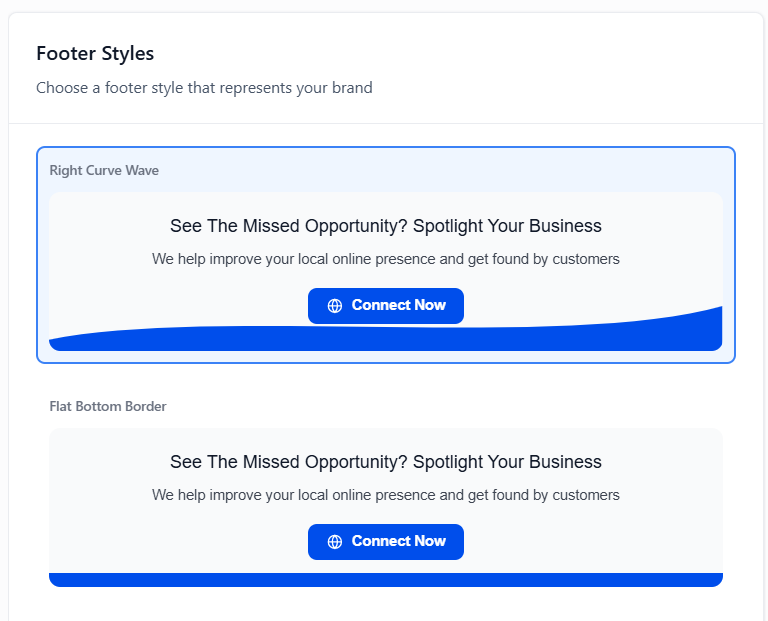 Footer styles