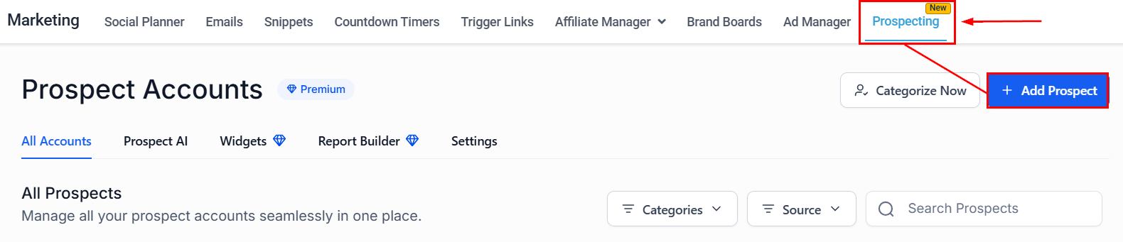 Bulk add prospect