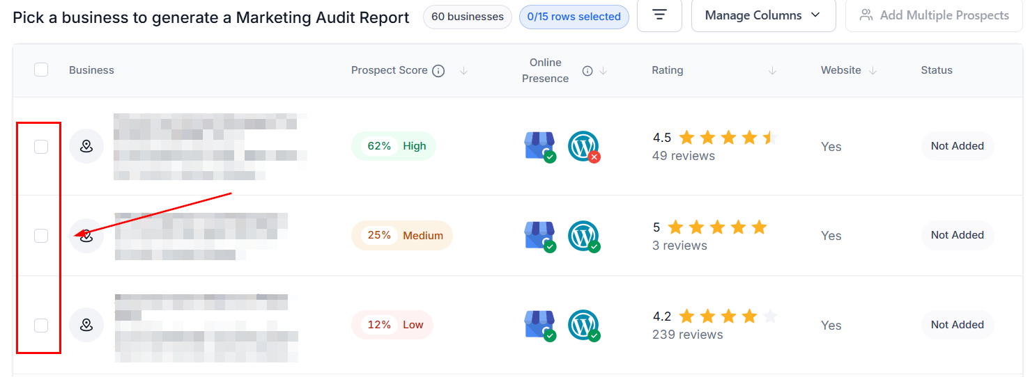 Select leads