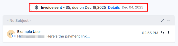 Payment activity card