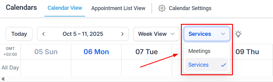 Public booking page with date picker and time slots