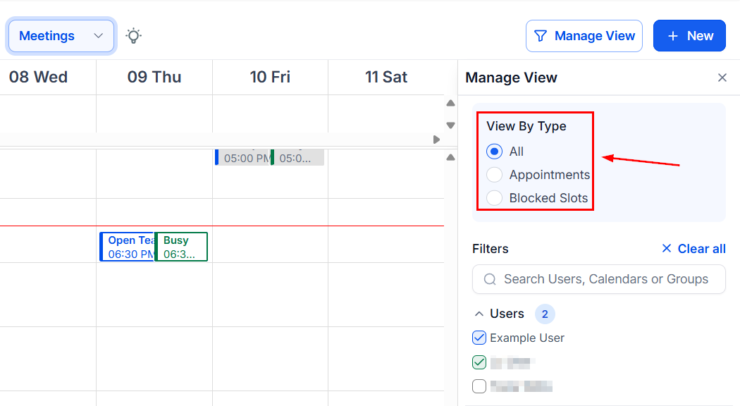 Meeting details section with team members and resource configuration