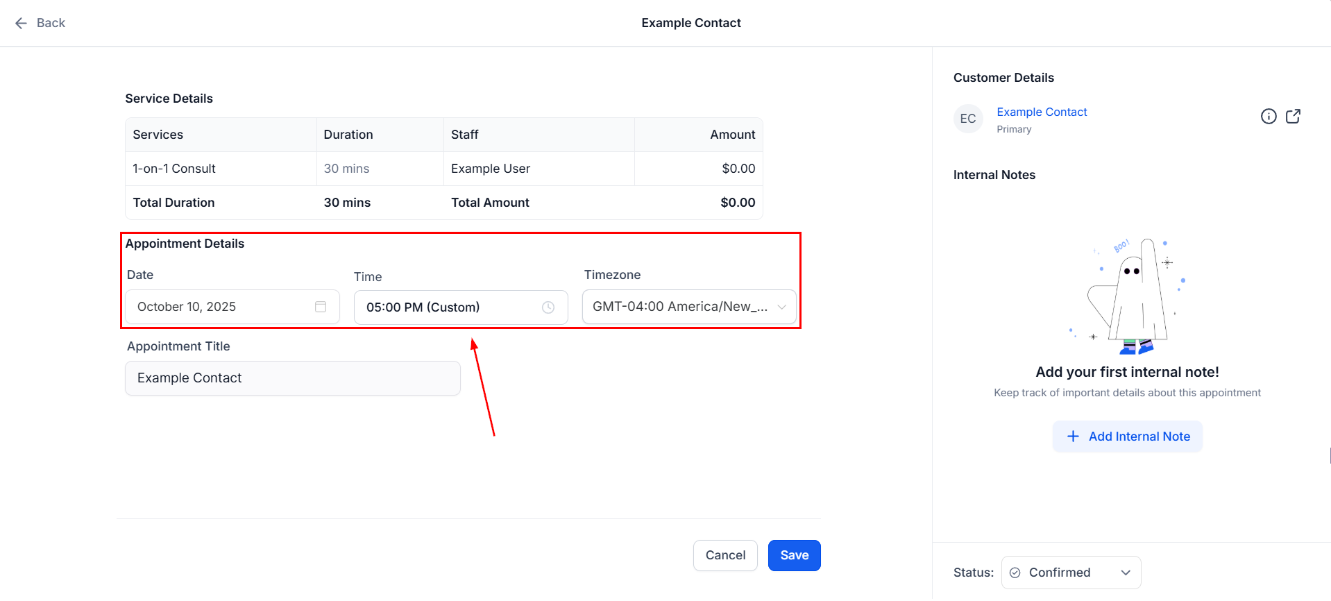 Reschedule appointment
