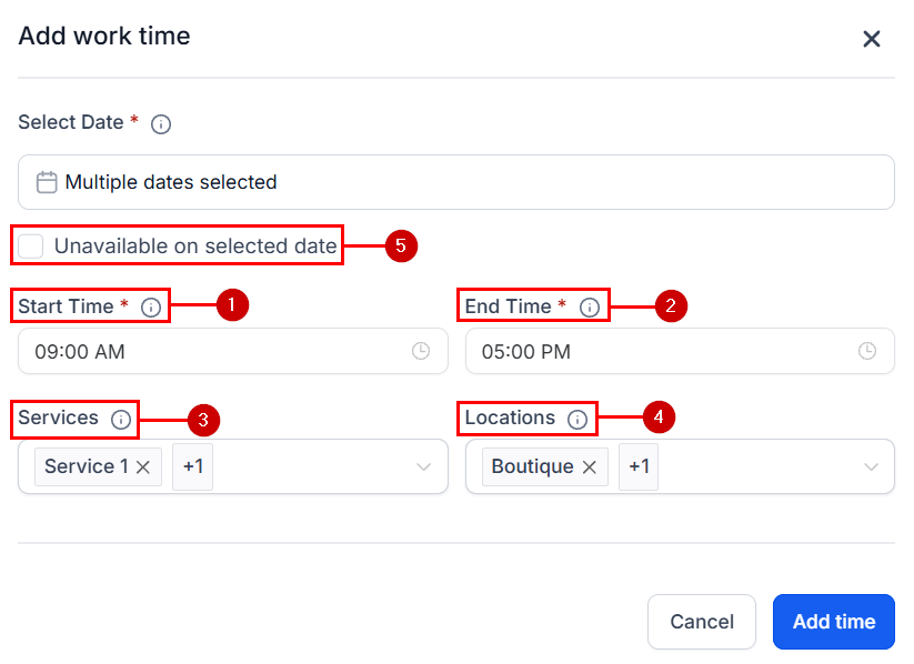 Date-specific hours configuration