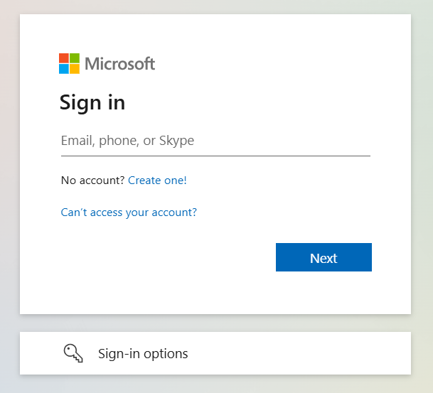 Teams sign-in completion screen