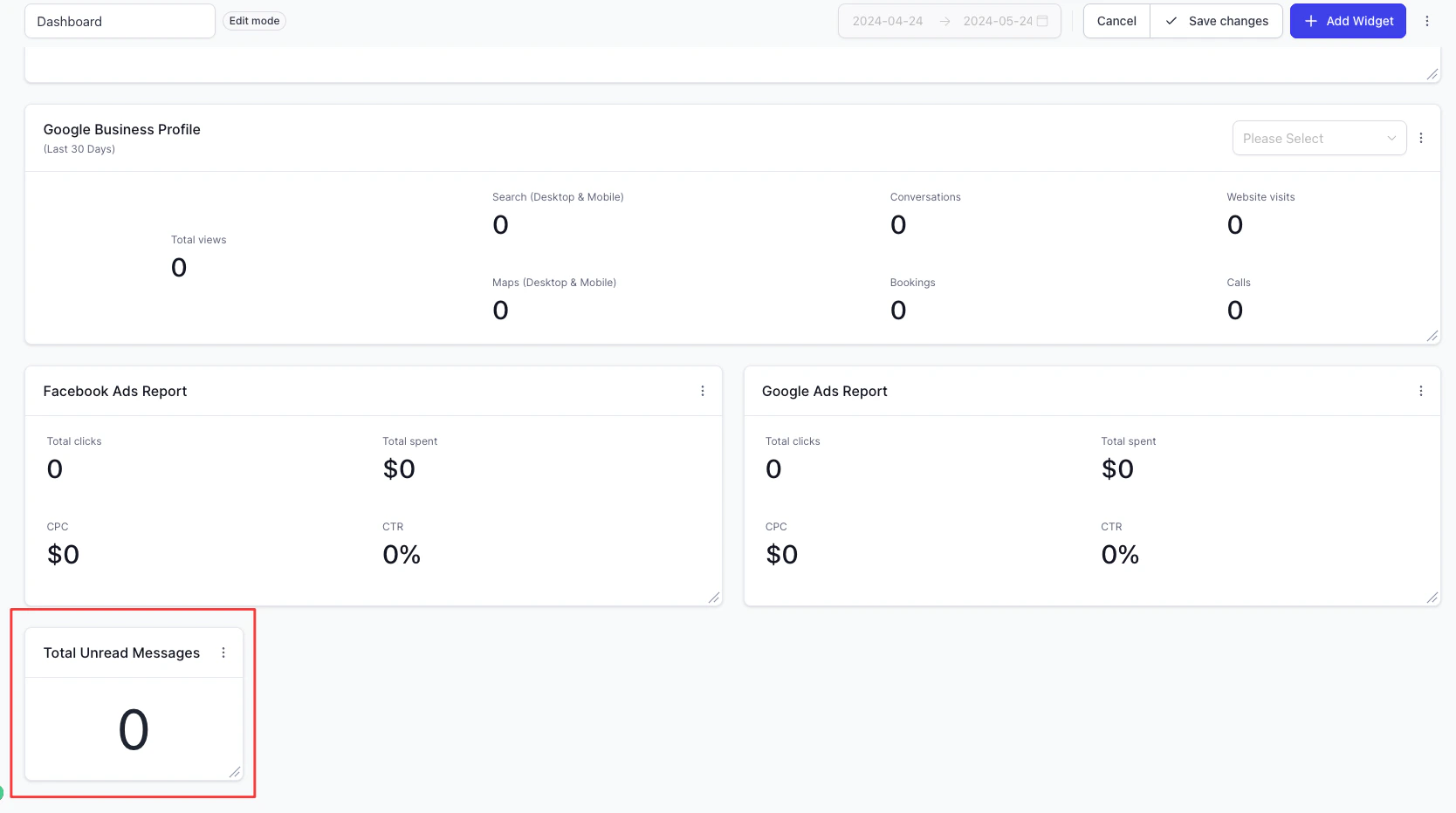Conversation widget filter conditions