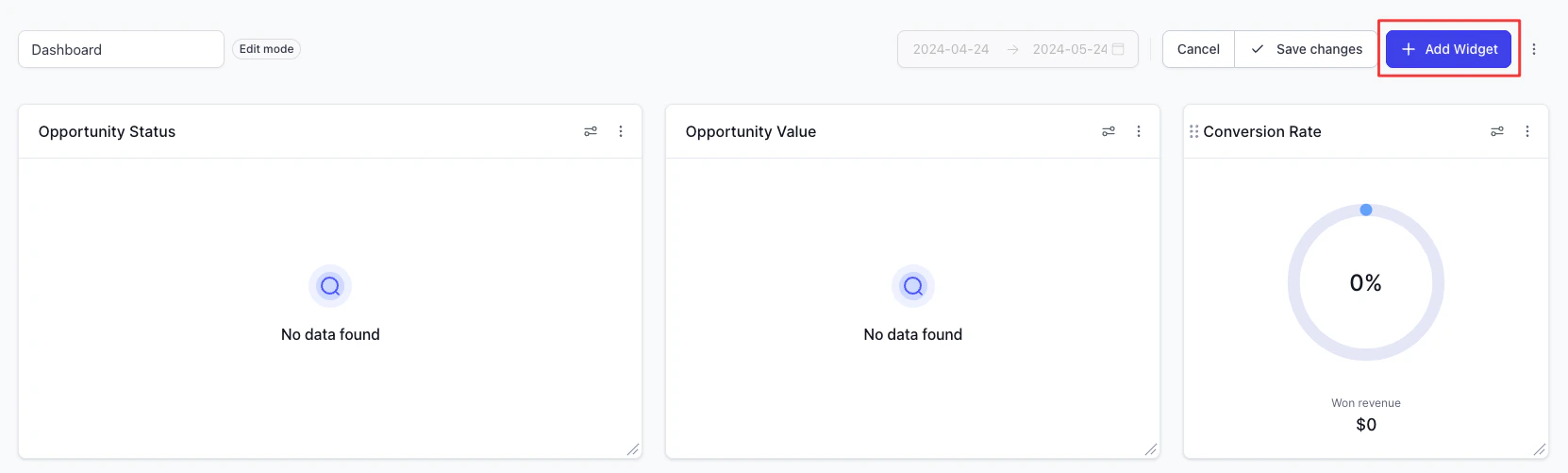 Conversation widget types