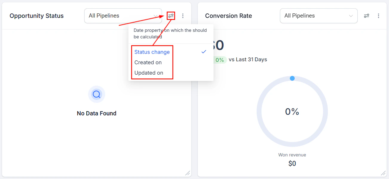 Widget date range override configuration