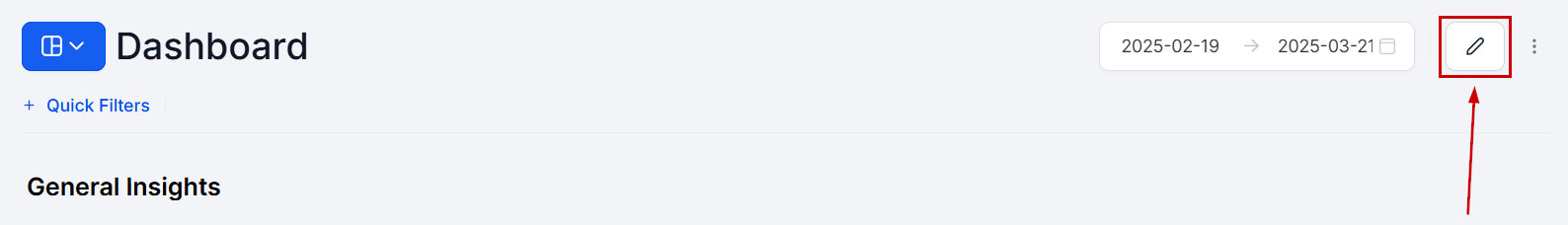 Customize dashboard edit button