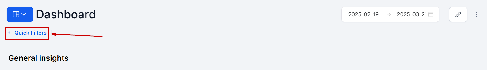 Quick filters button