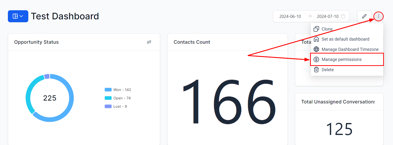 Manage permissions option