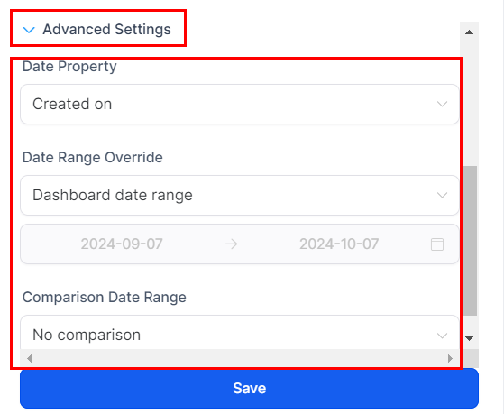 Widget configuration options