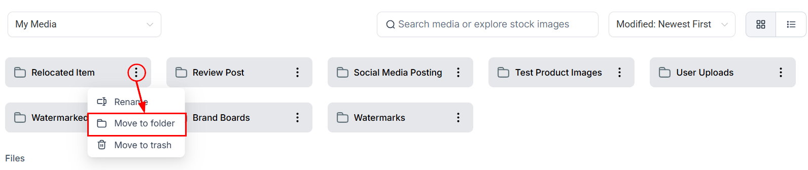 Move a folder to a new location