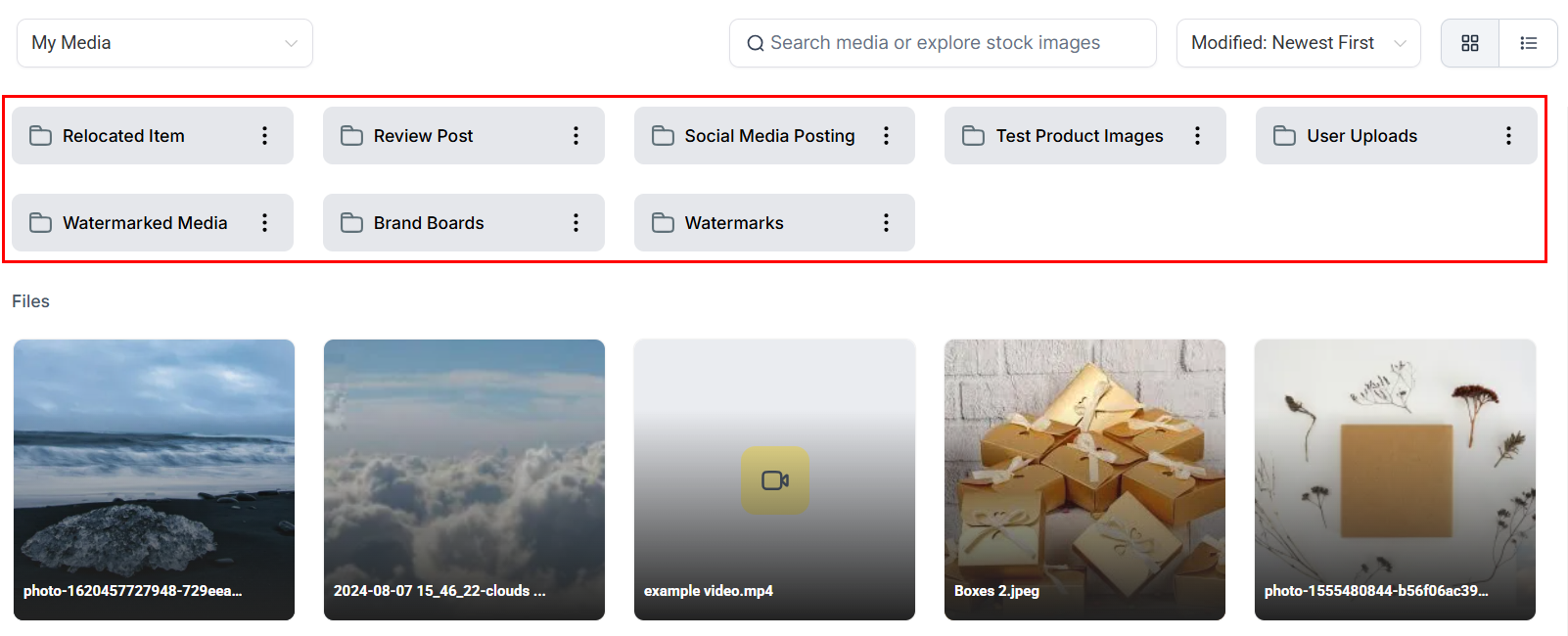 Media Storage folders