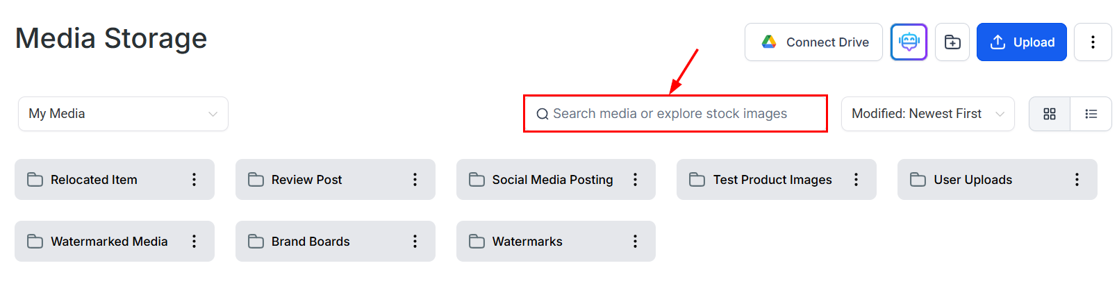 Media Storage search