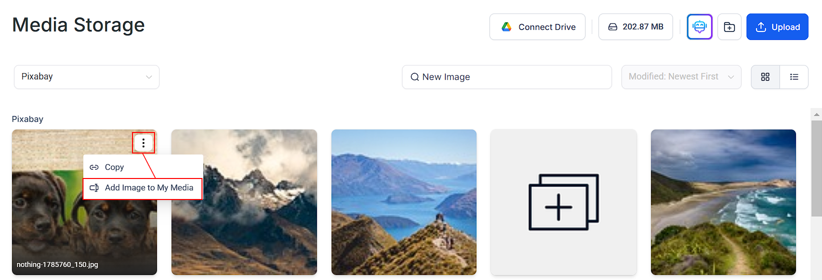 Add a Pixabay image to your media library