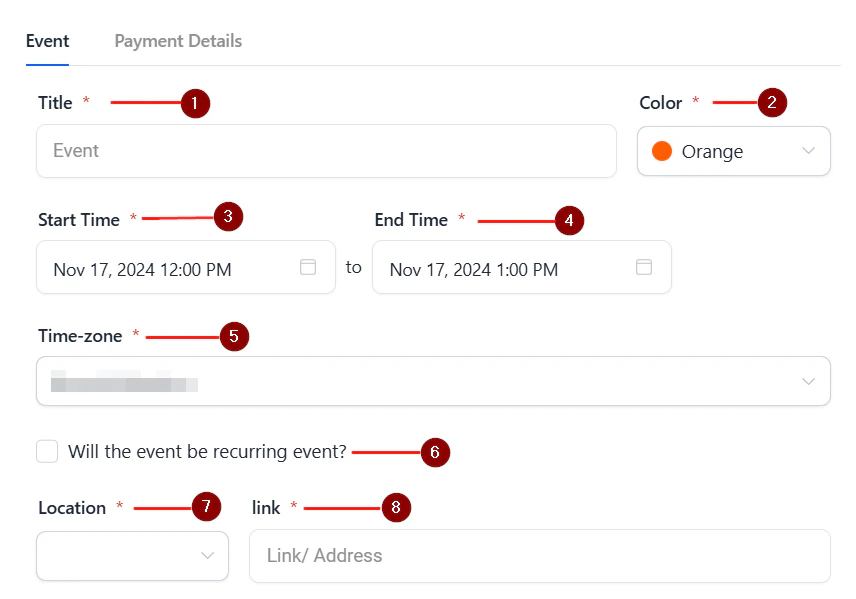 Community events calendar