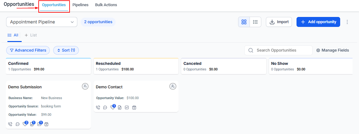 Opportunities overview