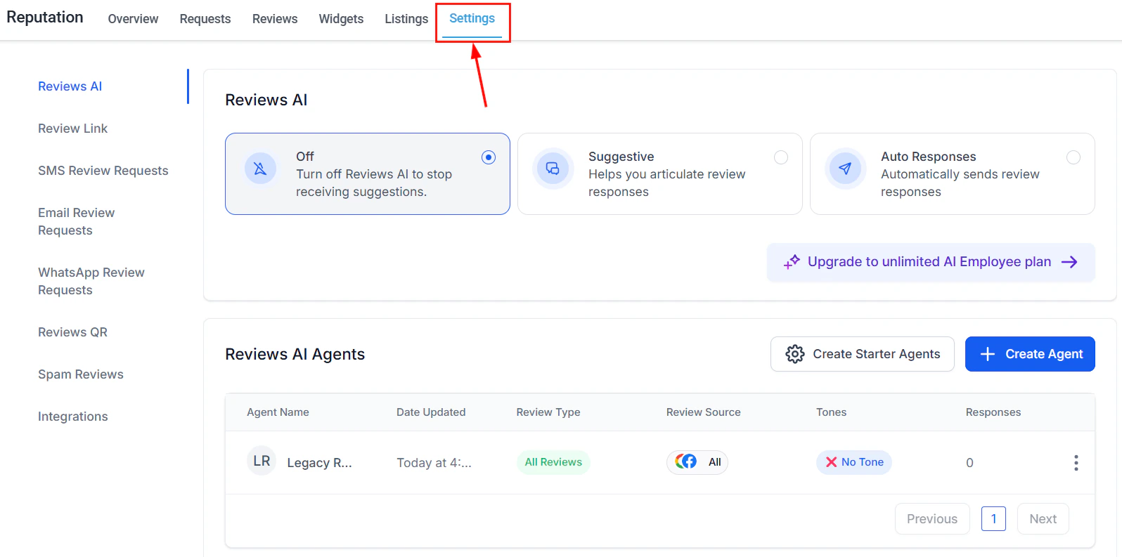 Listing data fields in the edit panel