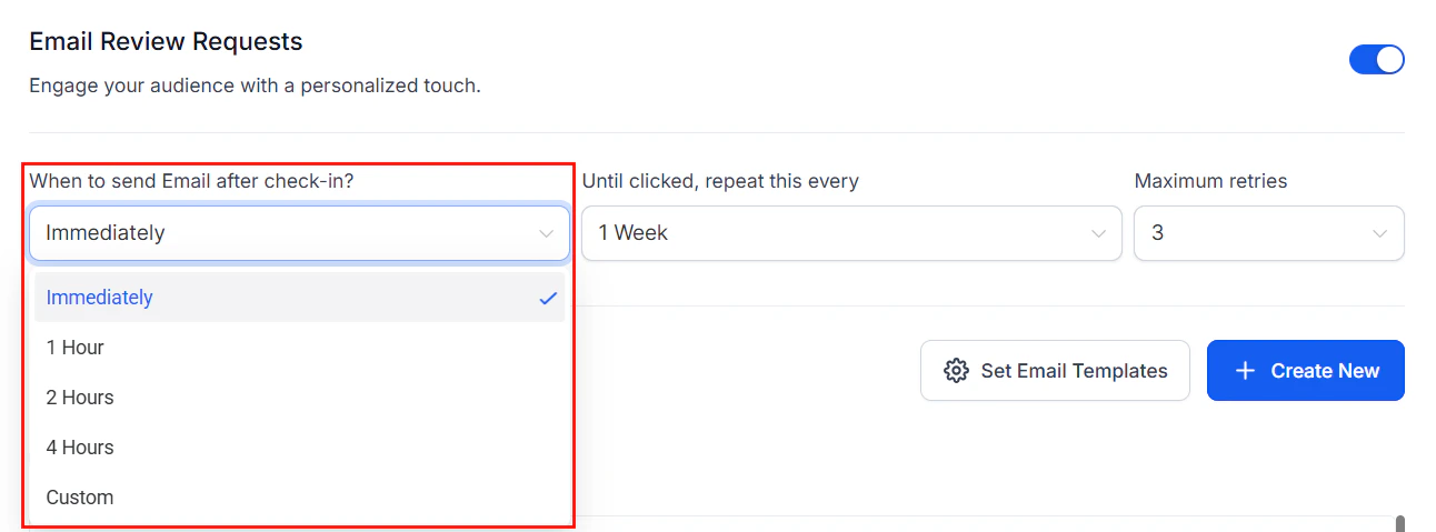 Workflow trigger configuration for review requests