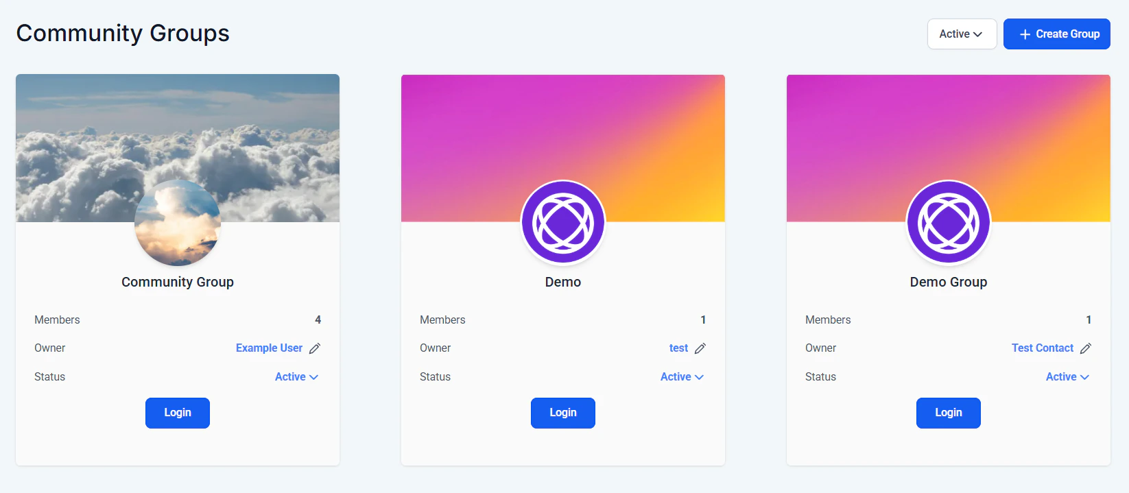 Community group setup