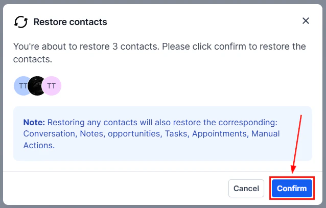 Contact attribution data on the activity tab
