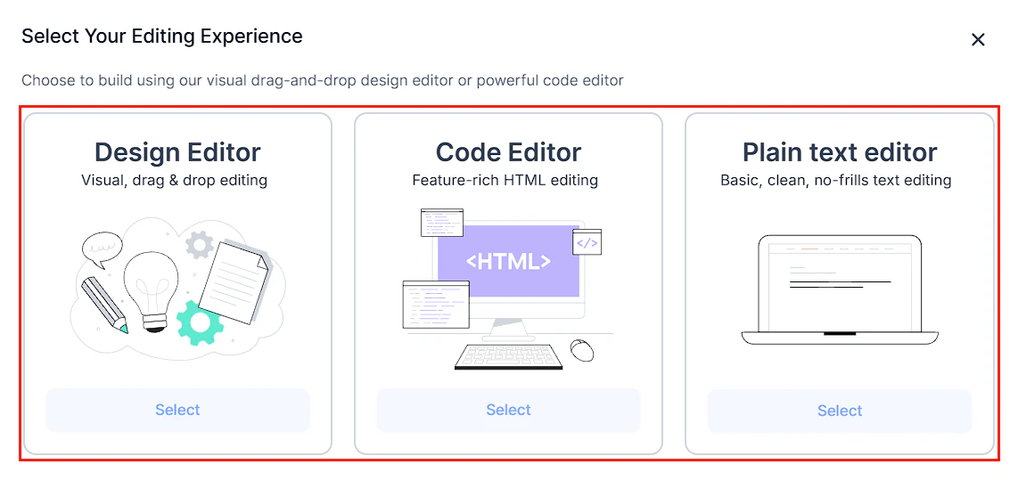Email builder canvas