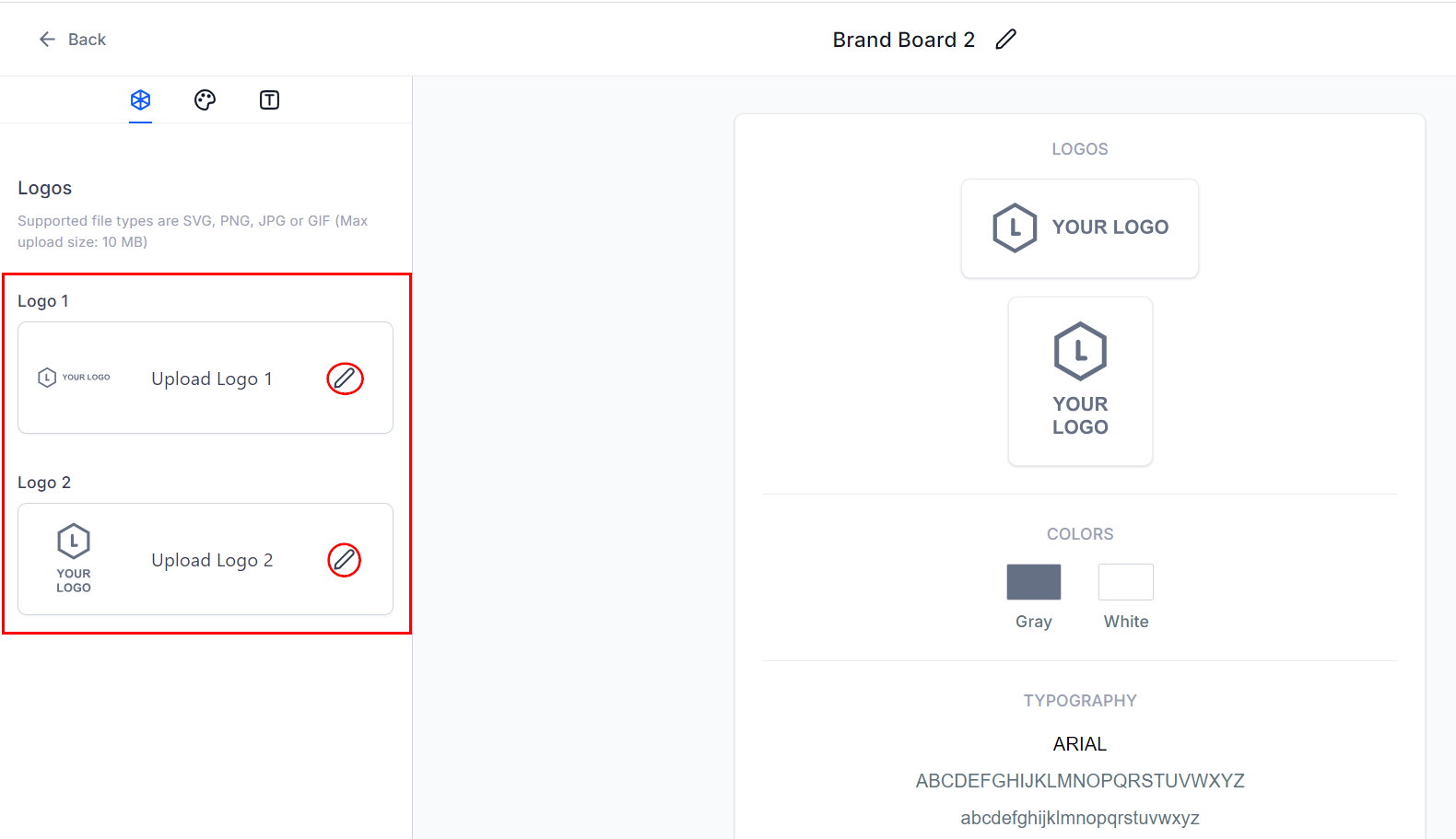 Add logo to brand board