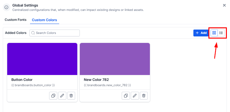 Color display toggle