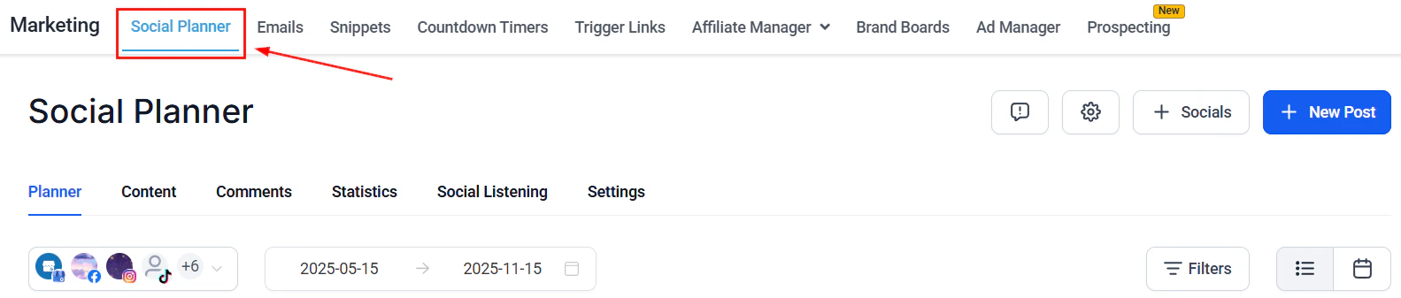 Social Planner overview